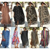 Bikini Che Phủ Màu Xanh Áo Gợi Cảm Sọc Trước Mở Mùa Hè Đi Biển Đầm Nữ Thanh Lịch Đi Biển Đồ Bơi Che Phủ