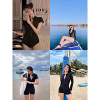 Bikini đen kéo khóa