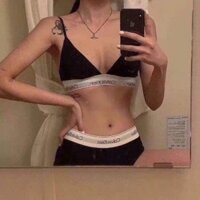 bikini đen viền trắng