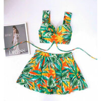 Bikini đi biển áo mút dày nâng ngực váy xoè- Đồ bơi nữ nâng ngực- shopnabi