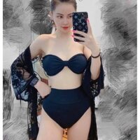 Bikini đi biển cup nơ ngực quần cạp cao- đồ bơi nữ sexy