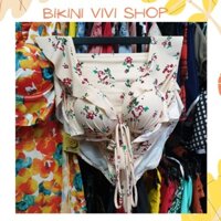 Bikini đi biển, đồ bơi 2 mảnh cánh tiên cột nơ hoa lá quần cạp cao Vivi Shop