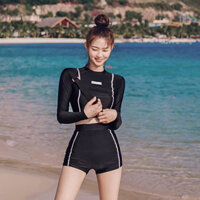 Bikini đi biển Đùi Quảng Châu bộ Đồ Bơi Nữ Dài Tay chống nắng 2 mảnh kín đáo Chất Đẹp mùa hè du lịch 2101 2201 k5T4-2
