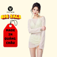 Bikini Đi Biển Nữ INFLACHI 3 mảnh Gợi Cảm áo 2 dây kèm áo che nắng lưới dài tay kín đáo Thời Trang Hè 7059 A-8.3