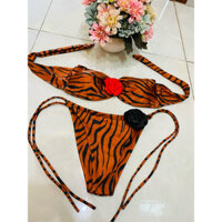 Bikini ,đồ bơi ,áo tắm hai mảnh họa tiết  đính bông thật sang chảnh