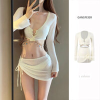 Bikini đồ bơi dạng váy kín đáo. Bikini đi biển trang nhã tiểu thư [Hàng Order]