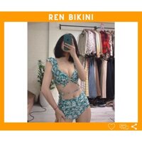 Bikini, Đồ Bơi Đi Biển Hai Mảnh Cánh Tiên Hoa Cúc Cạp Cao MS029