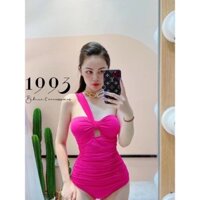 Bikini Đồ Bơi Đi Biển Liền Thân Nhún Quây Ngực Dây Vai Tôn Dáng [Ảnh Thật] - TS116