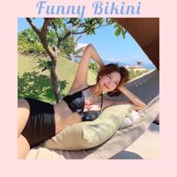 Bikini đồ bơi nữ 2 mảnh đi biển có mút ngực quần giấu bụng FUNNY BIKINI MS-43
