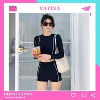 Bikini đồ bơi nữ đi biển 2 mảnh quần đùi tay dài kín đáo VATIXA BKN-83