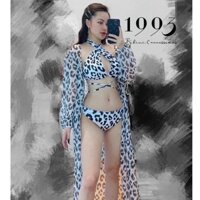 Bikini đồ bơi nữ đi biển set 3 chi tiết áo ngực kèm mút mỏng quần chip kèm khăn choàng voan chất liệu thun lạnh BHV141