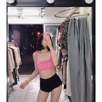 Bikini hai mảnh đẹp caro hồng đồ bơi giá rẻ bộ mơi mới nhất