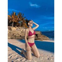 Bikini hai mảnh hồng beo sexy 2021