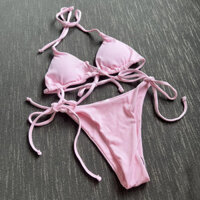 Bikini Hai Mảnh Màu Hồng Sexy Thời Trang