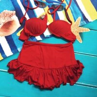 Bikini quần váy đỏ