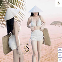 Bikini SENSEN Bikini 2 mảnh Quần Đùi Áo Tam Giác freesize Thun Xước quyến rũ Bikini Đi Biển SVN01
