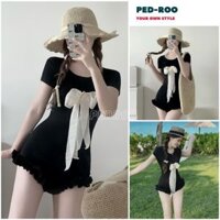 Bikini Swimsuit Đầm Hai dây Nữ, Bikini Đi Biển Váy Liền Sexy Quyến Rũ Màu Trắng Kem, Hồng Có Mút Ngực Thiết Kế