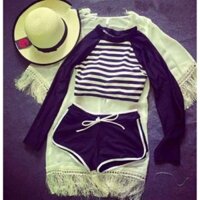 Bikini tay dài sọc