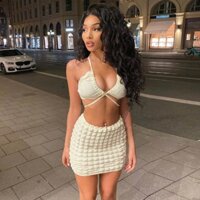 Bikini thun xốp nổi váy ống kín đáo