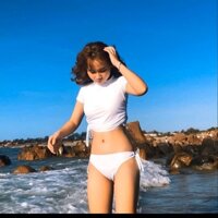 Bikini trắng 2 mảnh rút dây