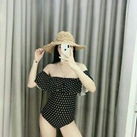 Bikini trễ vai chấm bi freesize