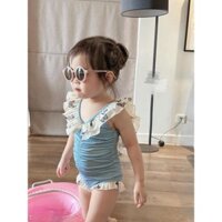 Bikini Xanh Liền Thân Đi Biển, Sét bodysuit , Đồ Bơi Một Mảnh Cho Bé Gái Siêu Xinh Đủ Size 8-35kg