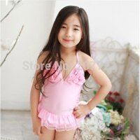 Bikinii một mảnh liền thân kèm mũ áo tắm đi biển phong cách công chúa cực xinh cho bé gái