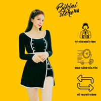 BikiniStoreVn : Đồ bơi tay dài nữ B216 - Đồ bơi nữ kín đáo - Đồ bơi váy tay dài - Đồ bơi có mút ngực - Đồ bơi croptop
