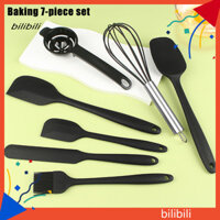 Bil Tay cầm chống trượt Bộ dụng cụ làm bánh 7 món Bộ dụng cụ làm bánh có tay cầm silicon Bộ dụng cụ làm bánh Thiết kế chống trượt Dễ dàng làm sạch Dụng cụ nấu nướng Máy đánh trứng Đông Nam