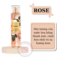 BILL BỘ XỊT THƠM KEM DƯỠNG THỂ SỮA DƯỠNG THỂ ROSE - BATH & BODY WORKS USA