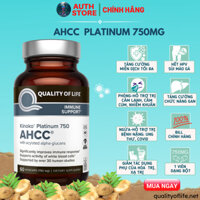 [Bill CHÍNH HÃNG] AHCC Platinum 750mg Tăng Cường Miễn Dịch,Hỗ Trợ Loại Bỏ HPV, Sùi 60v