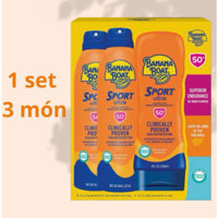 (Bill Costco) Set 3 xịt và kem chống nắng  Banana Boat Sport Ultra Sunscreen  SPF 50+