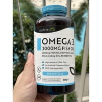 [Bill Đức] Omega 3 Nutravita UK 2000mg Fish Oil, 240 viên