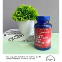 (BILL HÃNG) Viên uống giảm cholesterol tinh chất men gạo đỏ Puritan's Pride Red Yeast Rice 120 viên DATE 5/2028