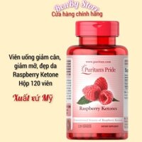 (Bill hãng) Viên uống giảm cân, giảm mỡ, đẹp da Raspberry Ketones 120 viên Puritan Pride.