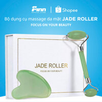 [BILL MỸ AIR] Bộ dụng cụ massage da mặt Jade Roller Focus On Your Beauty (set) - Chăm Sóc Da Tự Nhiên