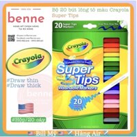 [🇺🇸Bill Mỹ] Bộ bút lông tô màu Crayola Super Tips 20 cây của Mỹ