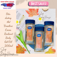 [BILL MỸ] DẦU DƯỠNG THỂ VASELINE COCOA RADIANT BODY GEL OIL 200ML