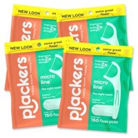 [BILL MỸ ĐI AIR] Tăm Chỉ Nha Khoa Plackers Micro Mint Dental Floss Picks Bịch 90 và 150 cái