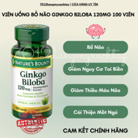 [BILL MỸ-HOẢ TỐC] Viên uống bổ não Nature's Bounty Ginkgo Biloba hoạt huyết dưỡng não 120mg 100 viên (kèm ảnh thật)