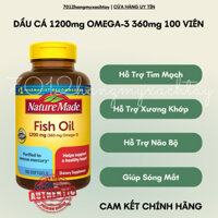 [BILL MỸ-HOẢ TỐC] Viên uống dầu cá Nature Made Fish Oil 1200mg Omega3 360mg 100 viên nang mềm