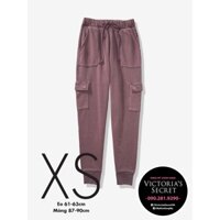 (Bill Mỹ XS 09) Quần dài tím ruốc nhiều túi, H.h Waist Cargo Joggers, Luscious Plum dây rút - Pink, Victoria's Secret