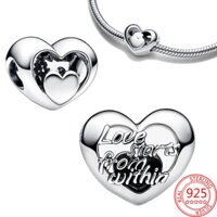 [BILL PANDORA US] Hạt vòng Charm Pandora Openwork Heart & Script Charm