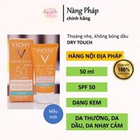 Bill Pháp - Kem chống nắng VICHY Capital Soleil Dry Touch Face Fluid SPF50 50ml - Chính hãng Nội địa Pháp + COMBO SRM