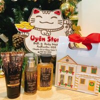 BILL SET HỘP QUÀ NOEL BBW XỊT DƯỠNG - GEL TẮM - KEM DƯỠNG THỂ BODY INTO THE NIGHT 88ML USA