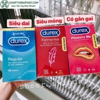 [BILL ÚC] Bao cao su Durex 3 loại: siêu dai, siêu mỏng, có gân gai