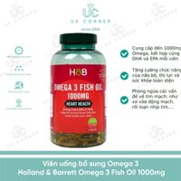 [Bill UK] Viên uống bổ sung Omega 3 Holland & Barrett Omega 3 Fish Oil 1000mg