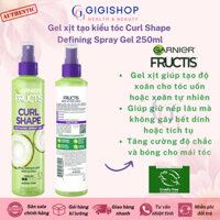 [Bill US] Gel xịt tạo kiểu tóc Garnier Fructis Style Curl Shape Defining Spray Gel Curly Hair 250ml