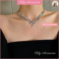 BILY - Dây chuyền đính đá Zircon tua rua lấp lánh cao cấp dễ phối đồ đi tiệc sinh nhật đám cưới cực sang trọng
