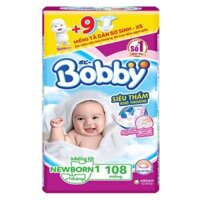 Bỉm Bobby NB1 ,108 miếng tặng 9 miếng tã dán